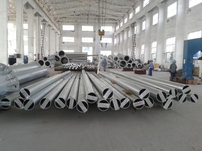 Conical shape galvanised steel posts , 9M Height galvanized fence pipe