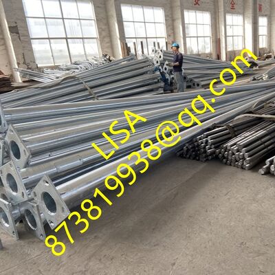 25FT-40FT Hot-dip Galvanized Steel Lighting Poles with Detachable Single/Double Arms for Street and Park Lighting