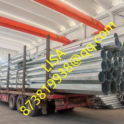 75FT Height Hot Dip Galvanized Transmission Steel Pole with Bitumen Painting and Sack Wrap