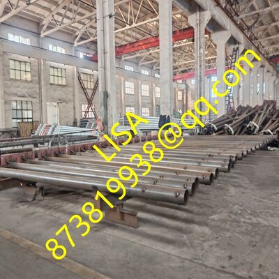6M/7M/8M Q235B Hot Dip Galvanized Steel Traffic Poles with Base Plate for Traffic Signals and Road Signs