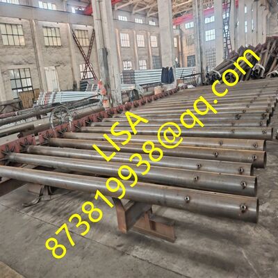 6M/7M/8M Q235B Hot Dip Galvanized Steel Traffic Poles with Base Plate for Traffic Signals and Road Signs