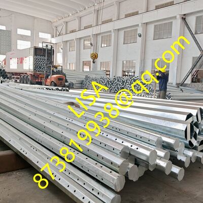 30FT Galvanized Octagonal Steel Pole with 500KGF Break Load and 50 Years Service-life