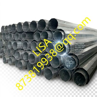48FT Double Circuit Galvanized Electric Steel Pole with 800KGF Load Rating for 33KV Transmission Lines