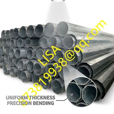 28FT Direct Buried Galvanized Electric Steel Pole with 400KGF Design Load for Power Distribution