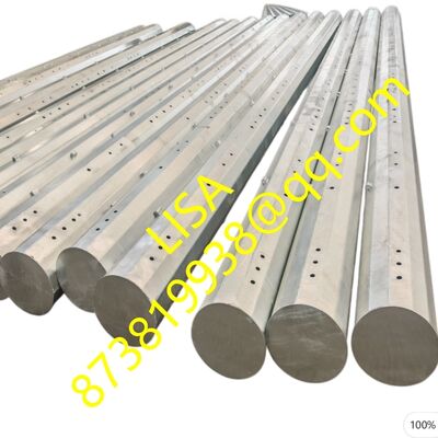 50FT 55FT ISO Certified Hot Dip Galvanized Polygonal Steel Poles with Two Segments