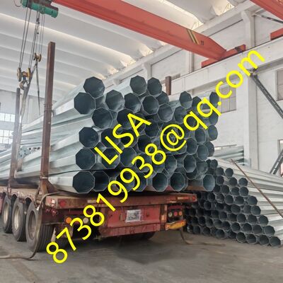 Hongxin 40FT Hot-dip Galvanized Steel Utility Pole with 345Mpa Yield Strength