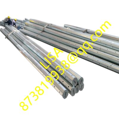 40FT Height Galvanized Octagonal Steel Pole with 500KGS Min Break Load and 3mm Thickness
