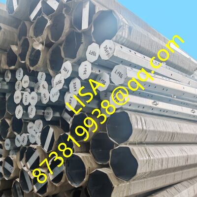 35FT Octagonal Galvanized Steel Pole with 500KGF Load and Hot Dip Galvanized Surface for Distribution Line
