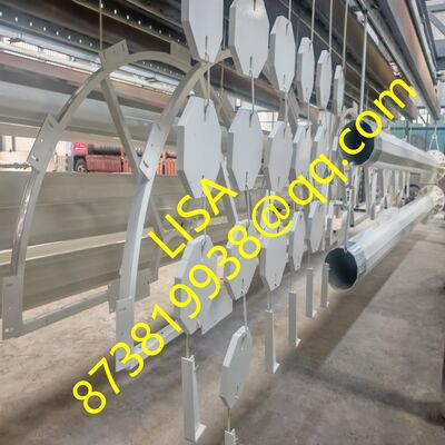Dodecagonal 12.9M 17M 20M 25M 30M Lift Type Polygonal High Mast Steel Pole with Hot-dip Galvanization and White Powder Coating Surface