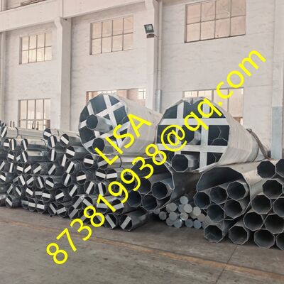 95FT Dodecagonal Hot-dip Galvanized Transmission Steel Power Pole with 2000KGF Break Load