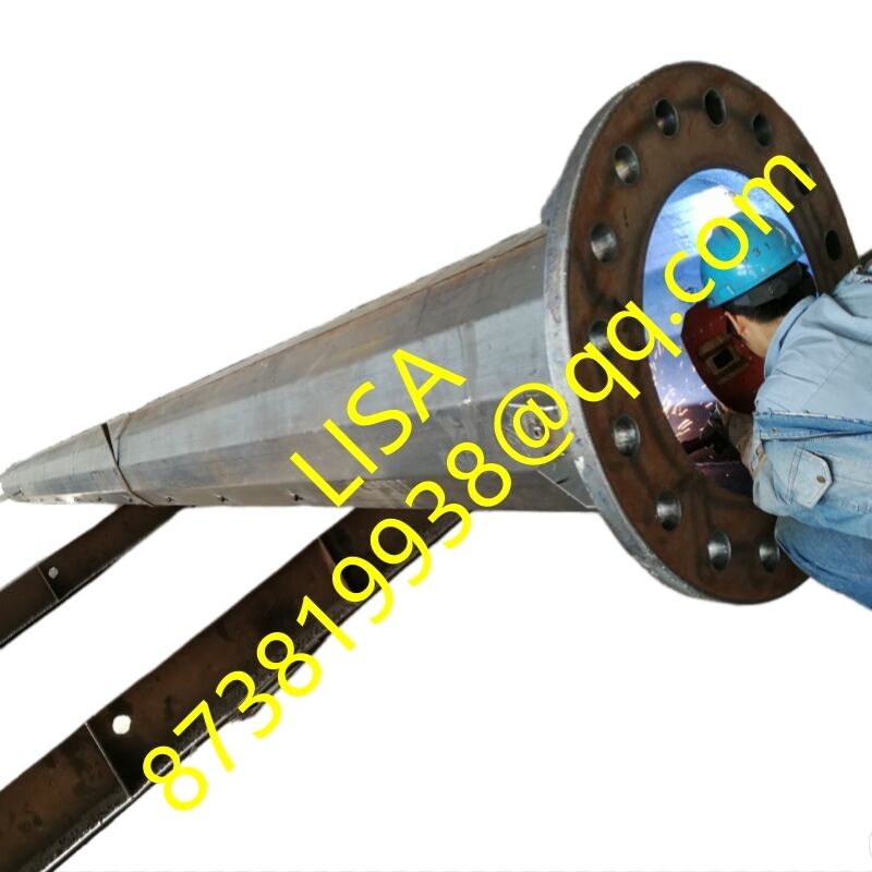 Adjustable Cross-Arm Angle 14m Electric Steel Distribution Pole Bolted Flange Base Easy Installation Q235B