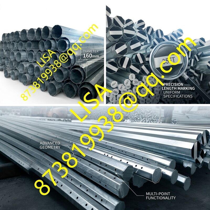 65FT Q420B High Strength Galvanized Electric Steel Pole with 1200KGF Load Rating for 110KV Transmission