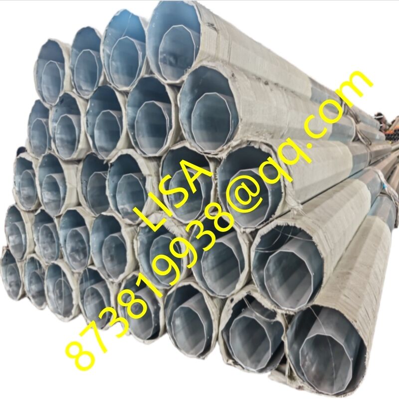 60FT 18.288M Dodecagonal Galvanized Transmission Steel Power Pole with 1200KGF Design Load