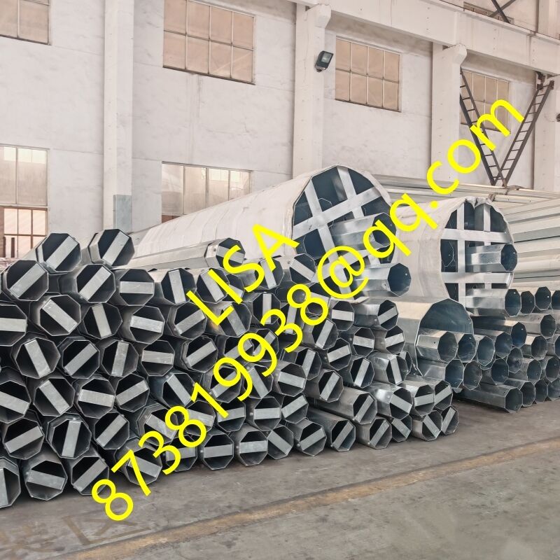 95FT Dodecagonal Hot-dip Galvanized Transmission Steel Power Pole with 2000KGF Break Load