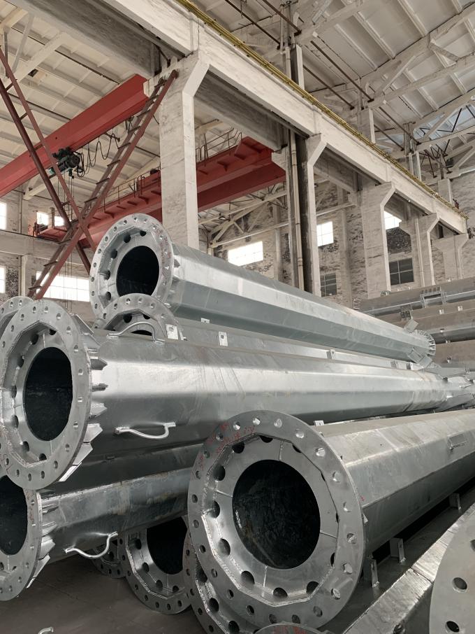 Q460 Steel Hot Dip Galvanized 110kv Polygonal Pole