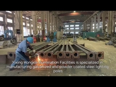 7.6M 3mm Thick Single arm Galvanized Lighting Steel Pole