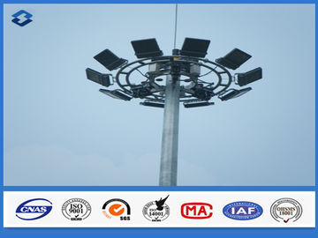 Steel sheet Material high mast led lighting pole , ASTMA 123 / EN ISO 1461 standard floodlight pole /mast