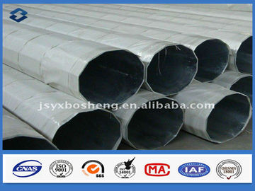 Dodecagonal Shape galvanized steel tubing , metal power pole Over 25 years Service life