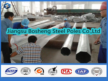 Customized Height Hot Dip Galvanized Steel Pole one section Welding 3mm Thickness