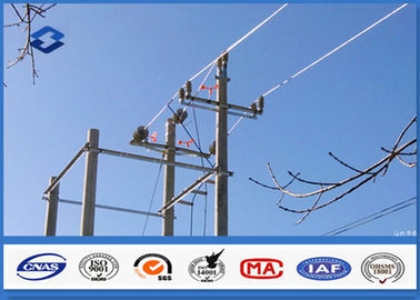 Overhead Transmission Line metal utility poles , ASTM A 123 Galvanized  steel post
