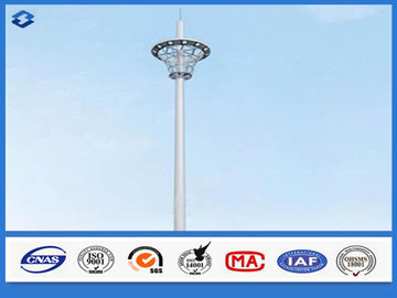 Hot Dip Galvanized Monopole cell Tower Steel Telecommunication Pole 20 - 50m Height