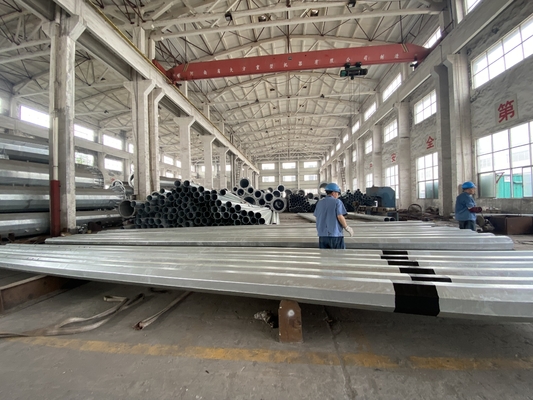 Galvanized Electric Steel Utility Pole 12M 14M Q345 Dominican Octagonal