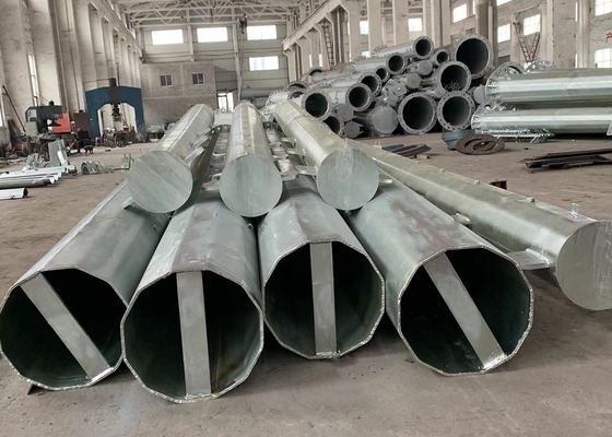 Q355 Hot Dip Galvanized Steel Pole 18.2M Dodecagonal Thickness 8mm