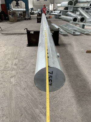 Q460  Galvanized Electrical Power Pole 4.0mm Thick 75FT Dodecagonal Hot Dip