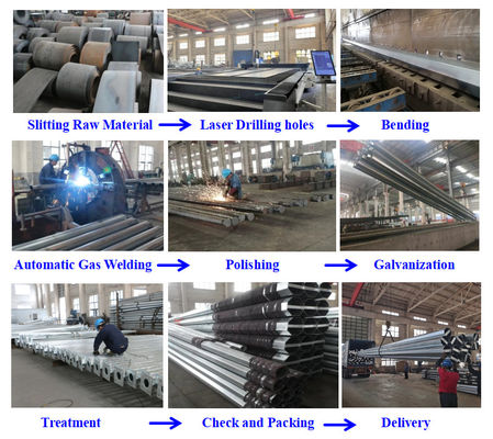 필리핀 25FT 30FT 전기 강철 기둥 35FT 40FT 팔작지붕 진열 강철 기둥