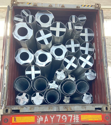 69KV 80FT Çokgen Sıcak Dip Galvanize Elektrik Çelik direği