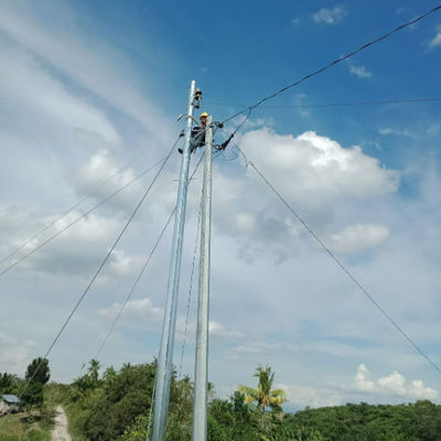 Mezarlık Tipi Elektrik Çelik direği ASTM A123 Galvanize Elektrik Güç direği dağıtımı