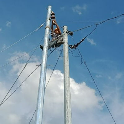 25FT To 45FT Electric Steel Pole Davao Nea Standard Galvanized Steel Post