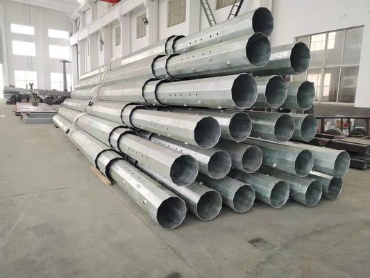 4M - 50M Yükseklik Elektrikli Çelik direği Beton taban levhası için
