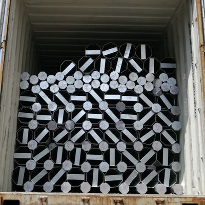 35FT 15KV Power Distribution Pole Q345 Octagonal Galvanized Utility Power Pole