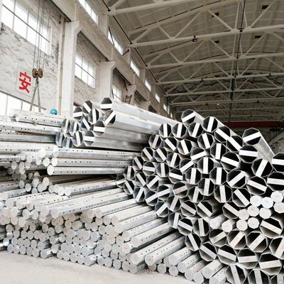 35FT 500KGF 3mm Thick Octagonal Hot Dip Galvanized Steel Pole