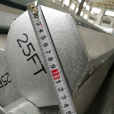 25FT 300KGF Load Philippines Nea Standard Hot Dip Galvanized Steel Pole