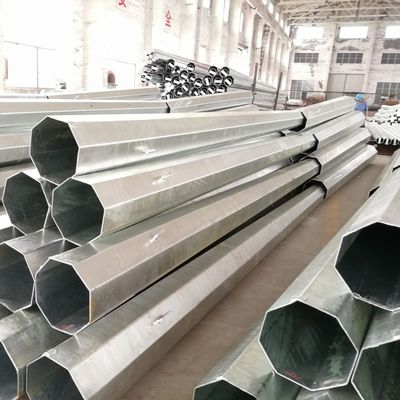 2.5mm Transmission Line Electric Steel Pole Octagonal Galvanized Steel Utility Pole