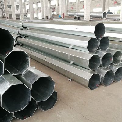 2.5mm Transmission Line Electric Steel Pole Octagonal Galvanized Steel Utility Pole
