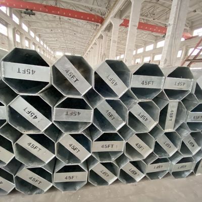 45FT 4mm Galvanizli Güç direği Q345 Sekizgen Çelik direği