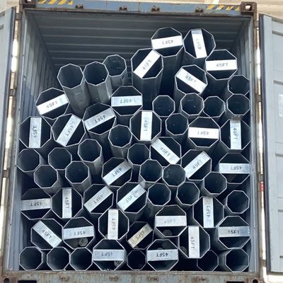 8 Sides Octagonal Galvanized Steel Post Transmission 45FT Steel Electric Pole