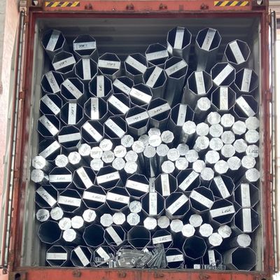 Q345 500KGF Galvanized Octagonal Pole Philippines 15kv Galvanized Pipe Post