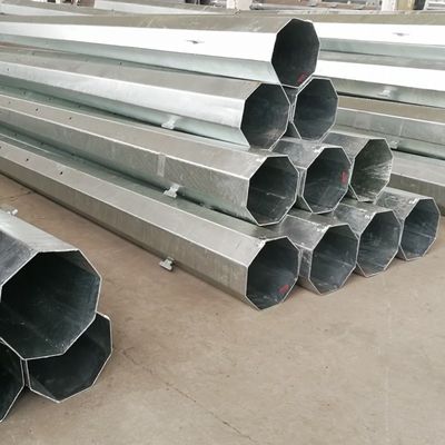 127mm 45FT Metal Utility Pole 750KGF Galvanized Tapered Steel Tube