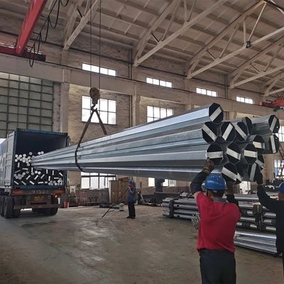 30FT 15kv Q235 Galvanized Electric Steel Pole Burial Octagonal Steel Pole
