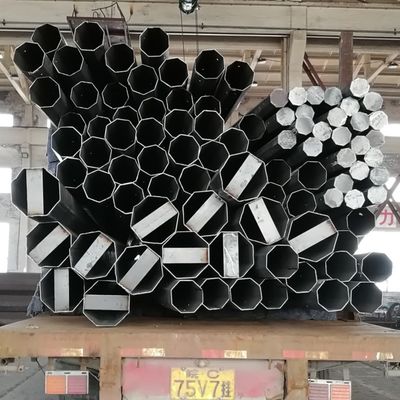 Philippines Electric Steel Pole 15kv 500KGF Galvanized 40FT Galvanized Metal Posts