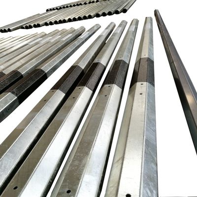 AWS Welding 15kv Galvanised Metal Posts Electric Power Distribution Pole