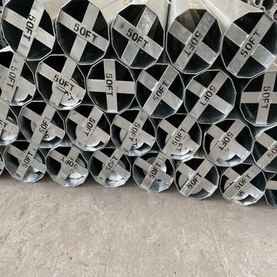50FT Electric Transmission Tower For Overhead Power Line Dodecagonal Tubular Steel Tower