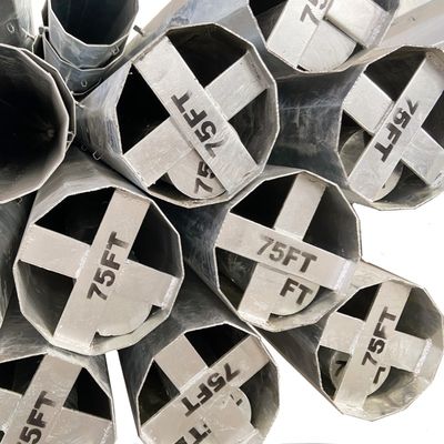 75FT Polygonal Steel Transmission Pole 69KV Philippines Galvanized Industrial Steel Poles