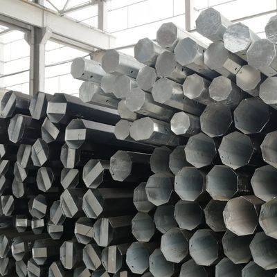 Dominican Power Transmission Line Galvanized Polygonal Steel Pole