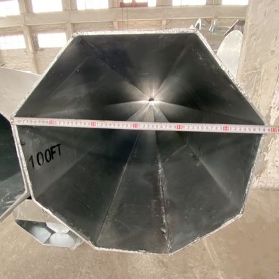 100FT Transmission Steel Pole Tower Polygonal Electric Power Steel Galvanized Metal Tubing