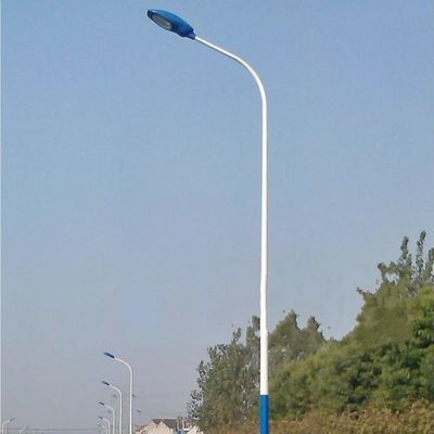 Q235 Single Arm Galvanized Solar Light Steel Lamp Pole